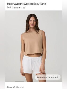 NWOT Vuori Heavyweight Cotton Easy Tank Sz XS